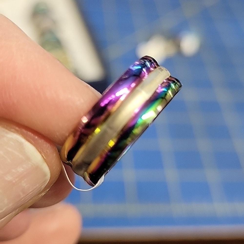 Rainbow Stainless Steel Ring Size 9